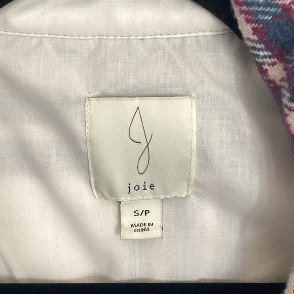 Joie Casual Purple and White Plaid Shirt small - Picture 3 of 6